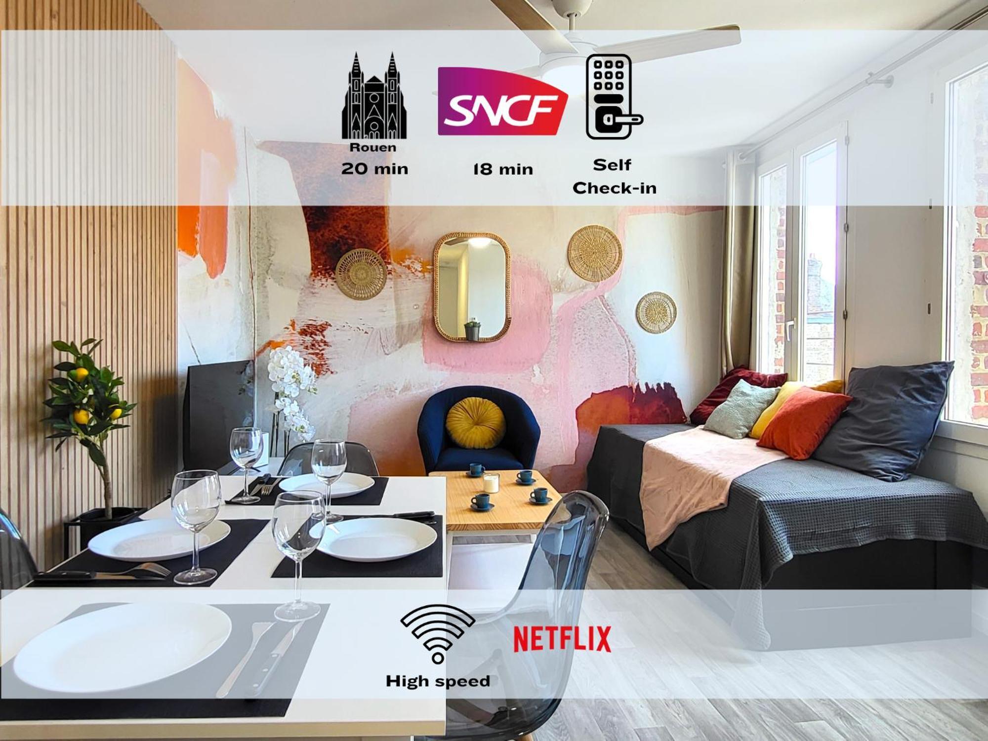 Apartamento Oxygen - Lumineux Deux-Pieces A 20Min De Rouen Caudebec-les-Elbeuf Exterior foto
